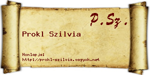 Prokl Szilvia névjegykártya